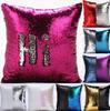 Diy Reversible Sequin Glitter Sofa Cushion Cover Pillow Case Double Gift Color