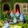 10Pcs Mini Resin Gnomes Statues Ornaments Random Color Cute Fairy Figurines For Miniature Garden