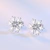 S925 Sterling Silver Snowflake Zircon Stud Earrings – Korean Style Christmas Fashion for Women