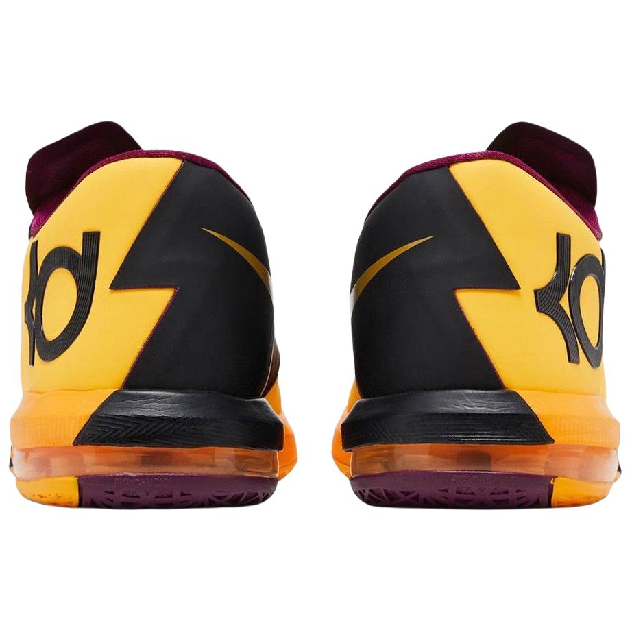 Nike KD 6 Нескользящие износостойкие низкие баскетбольные кроссовки унисекс желто-черные IB6903-800