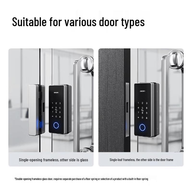 Deli AL107 Smart Fingerprint & Password Glass Door Lock CN plug (adapter included)