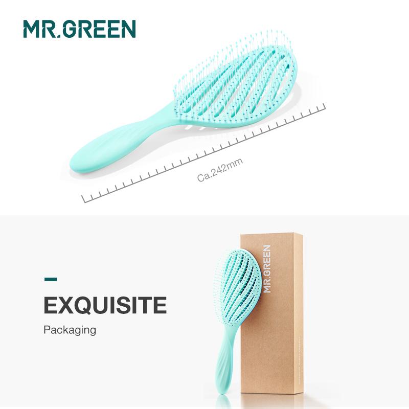 MR.GREEN расческа для массажа кожи головы, расческа для укладки волос, распутывающий инструмент для быстрой сушки феном, инструмент для распутывания влажных и сухих вьющихся волос