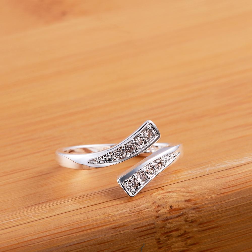 925 Sterling Silver AAA Open Ring Women Wedding Fashion Jewelry