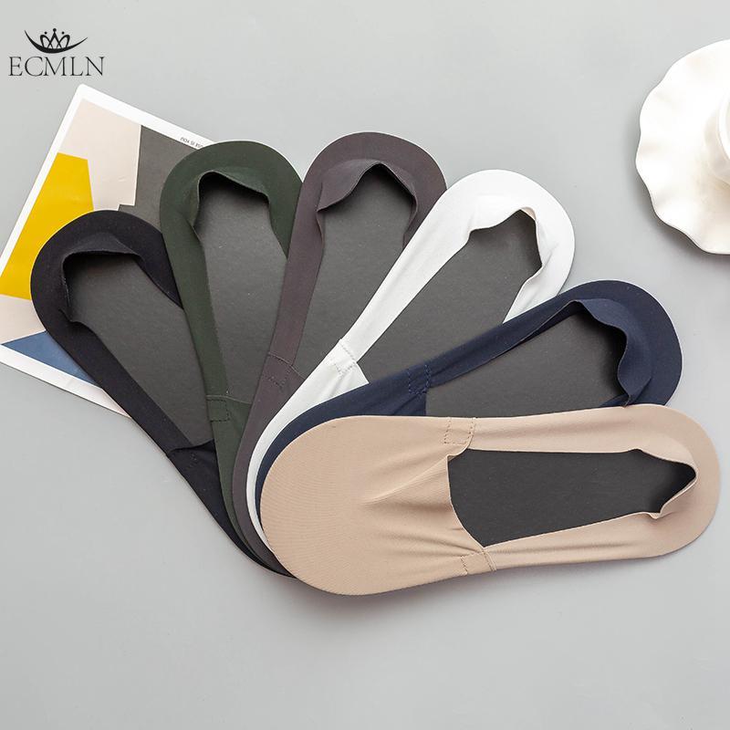 Мужские носки Ice Silk, дышащие, нескользящие, силиконовые, невидимые, хлопковые, однотонные, удобные, лодочные носки