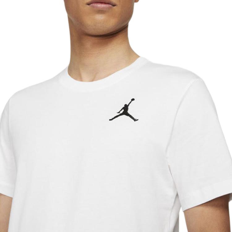 Jordan Спортивная футболка с коротким рукавом и круглым вырезом с вышитым логотипом Jumpman, мужские топы белого цвета DC7486-100