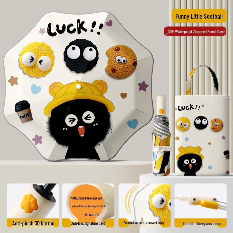 Автоматический складной детский зонт двойного назначения с кольцевой пряжкой – Защита от солнца для школьников и школьниц