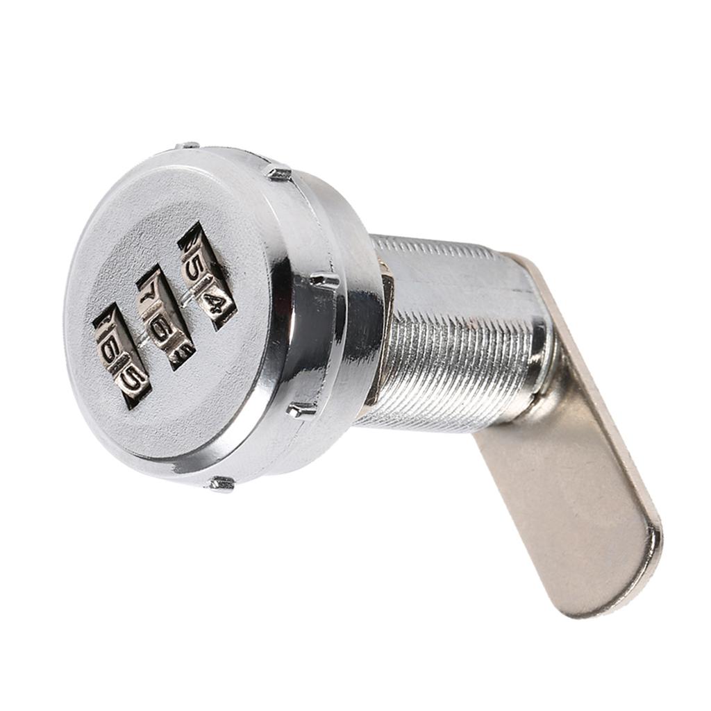 3 Digit Code Combination Cam Cabinet Silver Stainless Steel Convenient Password Security Coded Lock