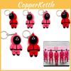 Stylish Squid Game Keychain Red Guard Staff Worker Figure Pendant For Fans