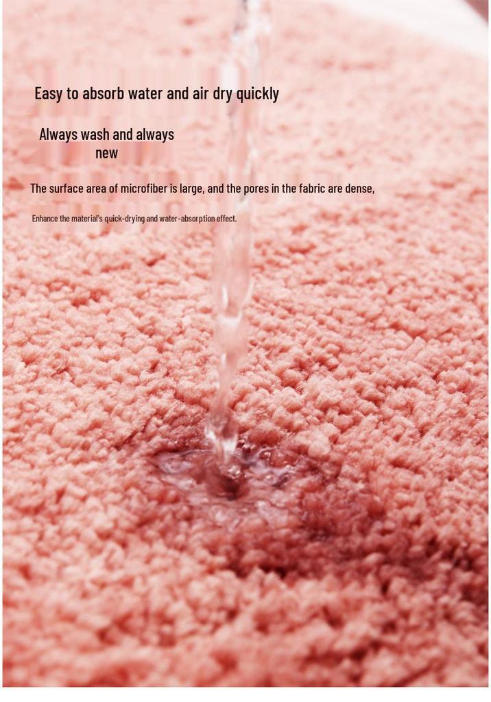 High-Pile Non-Slip Water-Absorbing Floor Mat for Kitchen & Bathroom