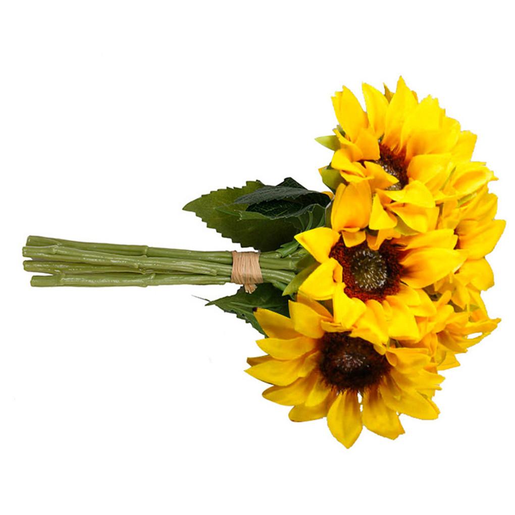 6 штук Искусственные подсолнухи Имитация цветов Реалистичные цветочные декорации Домашний сад Оформление для вечеринки