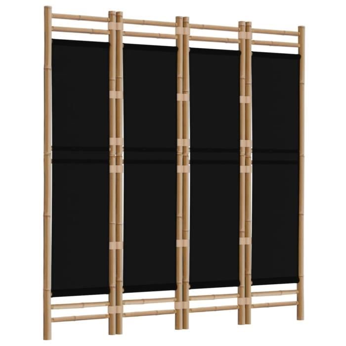 VidaXL Folding Room Divider 4 Panels 160 Cm Bamboo and Canvas 350628