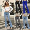 Женские джинсовые брюки с высокой талией, сексуальные бесшовные расклешенные джинсы больших размеров, обтягивающие облегающие брюки для похудения