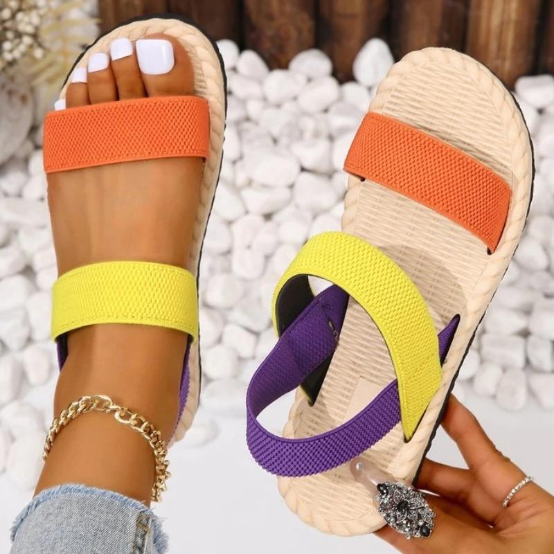 Модные плоские сандалии Новые популярные летние нескользящие износостойкие сандалии Zapatos Mujer