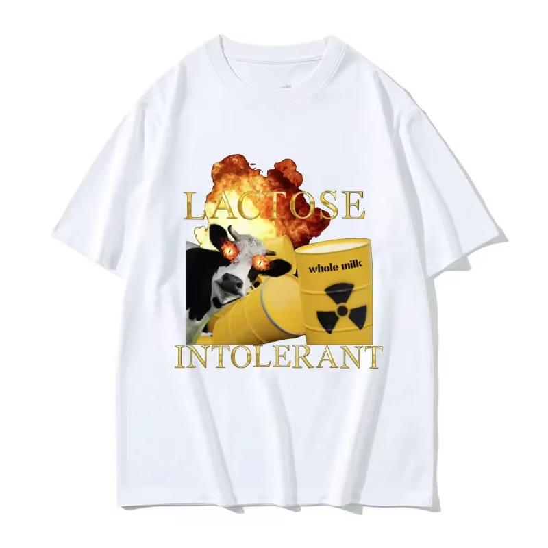 Lactose Intolerant Funny Meme Graphic T Shirt Unisex Women Harajuku Retro Humor T Shirts Women Casual Tshirt Streetwear Y2k Top