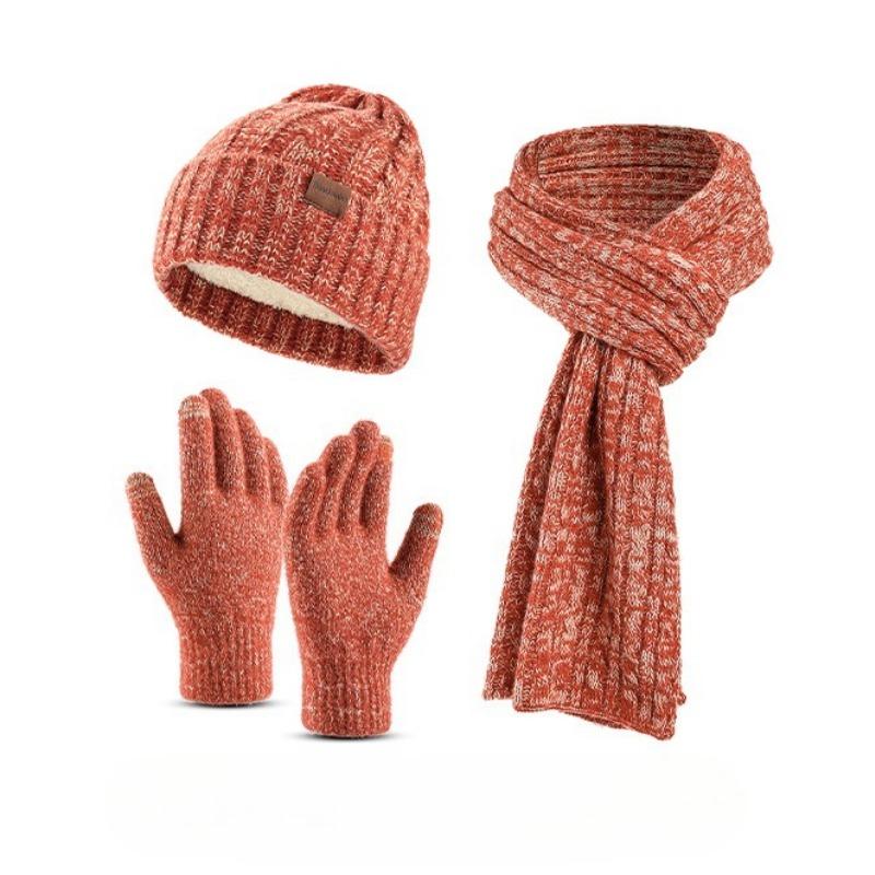 Christmas Hat, Scarf, Gloves, Water Cup Four-piece Set, Winter Velvet Warm Knitted Hat, New Year's Gift Box.