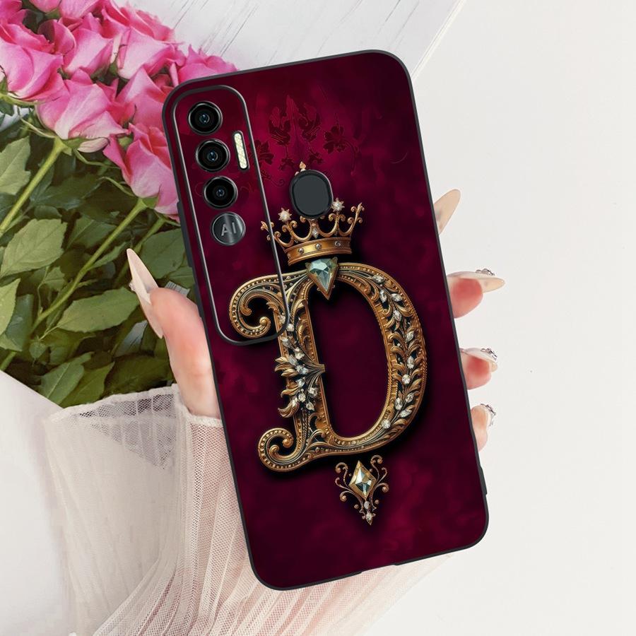 Чехол для Tecno Spark 7 Spark7P 7Pro Задняя крышка Мягкий силикон ТПУ Чехол с узором из начальных букв для Tecno Spark7 7 P Чехол для телефона