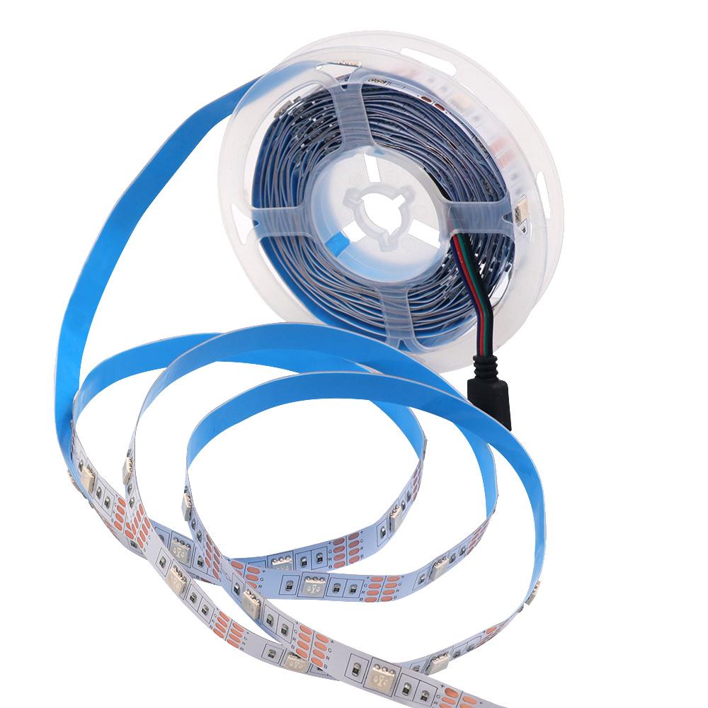 5V 5050 RGB LED Strip Light Home Decoration Waterproof 30 LEDs Flexible Tape Lamp 50cm 1m 2m 5m with 4pin Plug White/Black PCB