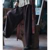 Johnature Women Vintage Solid Color Straight Pants Elastic Waist Spring Casual Loose Women Trousers