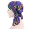 Woman Elastic Scarf Towel Hat Ladies Print Cashew Feather Cancer Chemotherapy Hat Bag Head Cap
