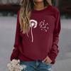 Женская модная повседневная толстовка с длинным рукавом и круглым вырезом с принтом