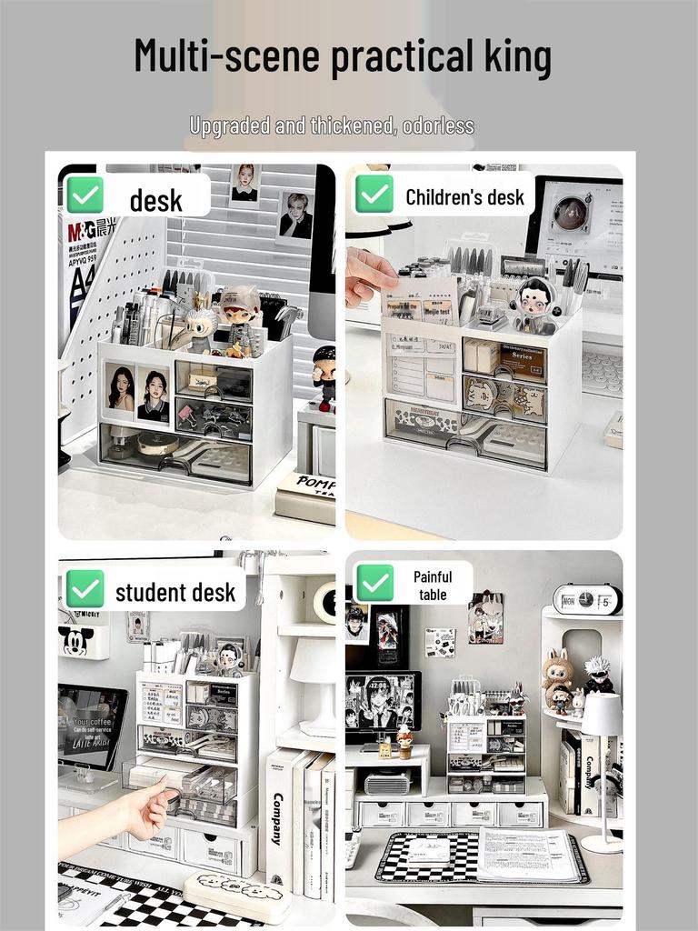 Acrylic Desktop Organizer: Drawer-Type Student Punch Clock & Pen Holder