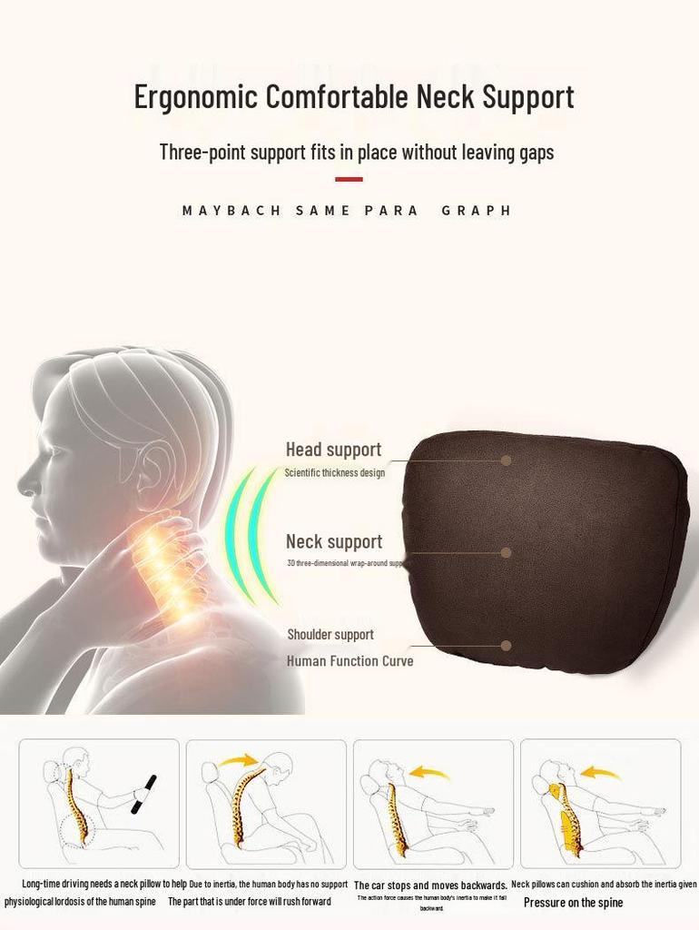Пара подушек подголовника и поясничной поддержки для автомобиля Mercedes-Benz Maybach
