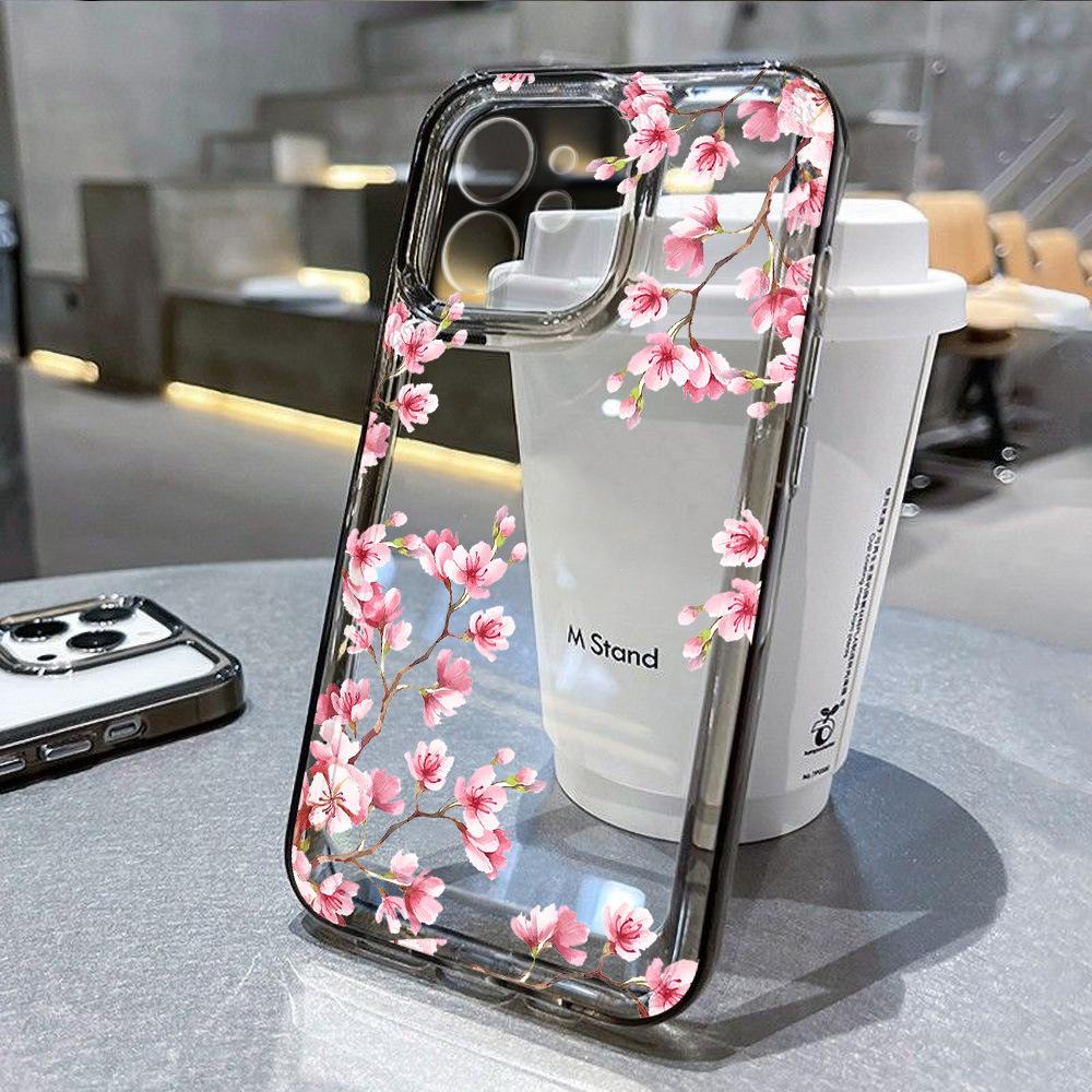 Прозрачный чехол для телефона Cherry Blossoms Flowers для iPhone 16 15 14 13 12 11 Pro Max X XR XS Max 7 8 Plus SE 2020, противоударный силиконовый чехол для телефона TPU