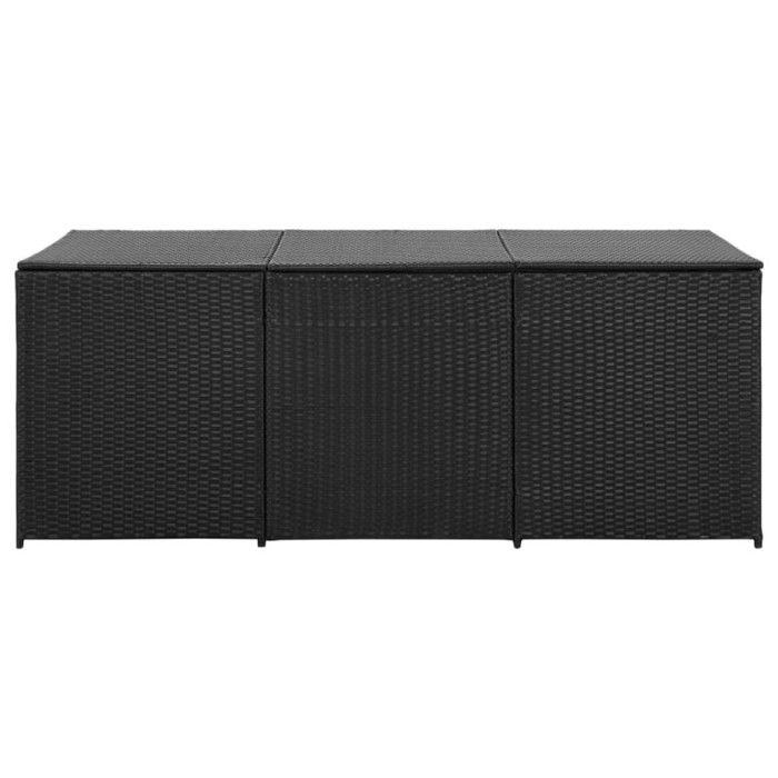 Storage Box - Woven Resin - 180x90x70 Cm - Black - Gas Lift Mechanism