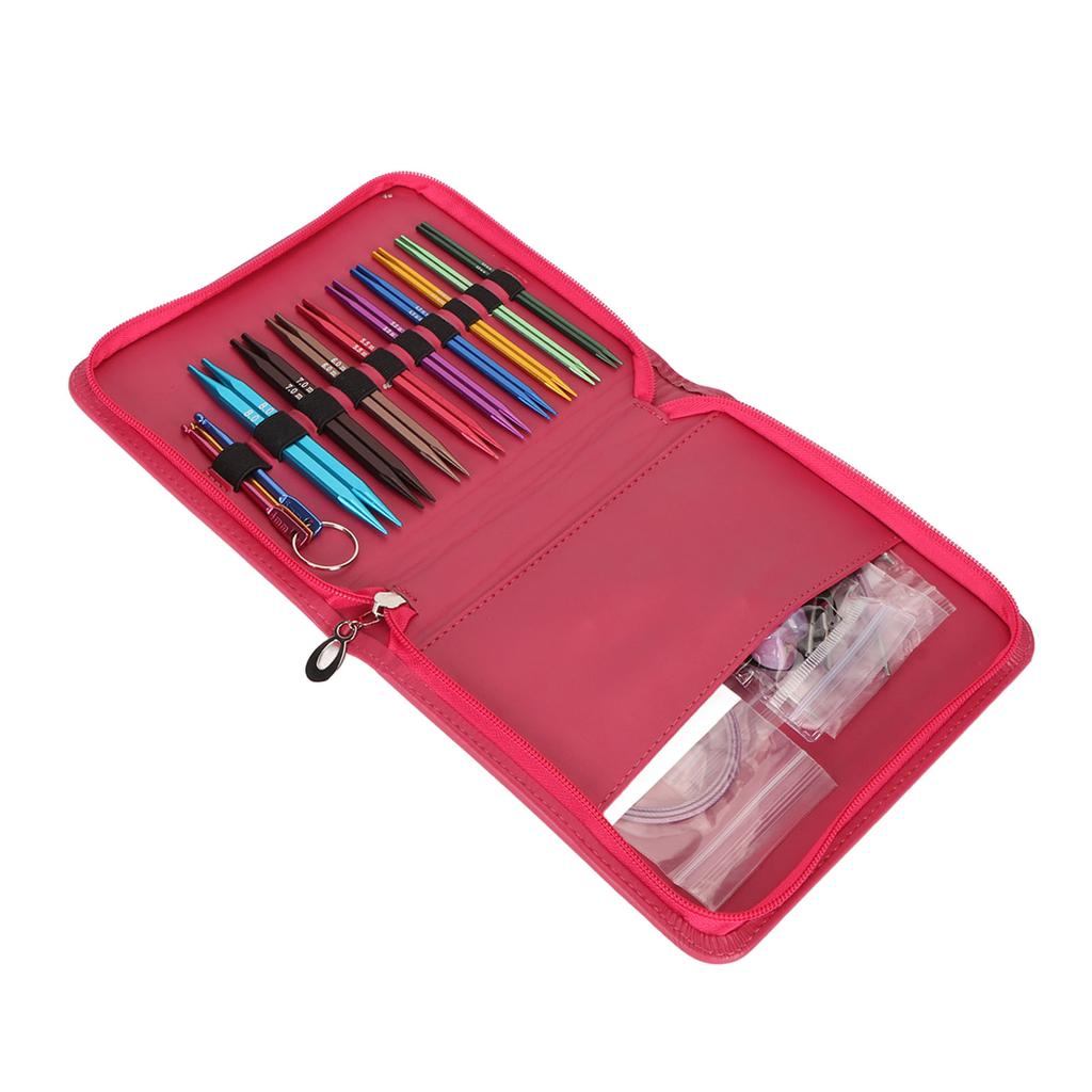 Набор из 9 пар сменных круговых спиц с эргономичной ручкой, полный набор инструментов из алюминия