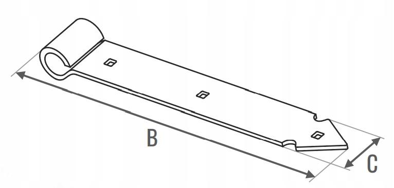 Galvanized Door Strap Hinge 600mm