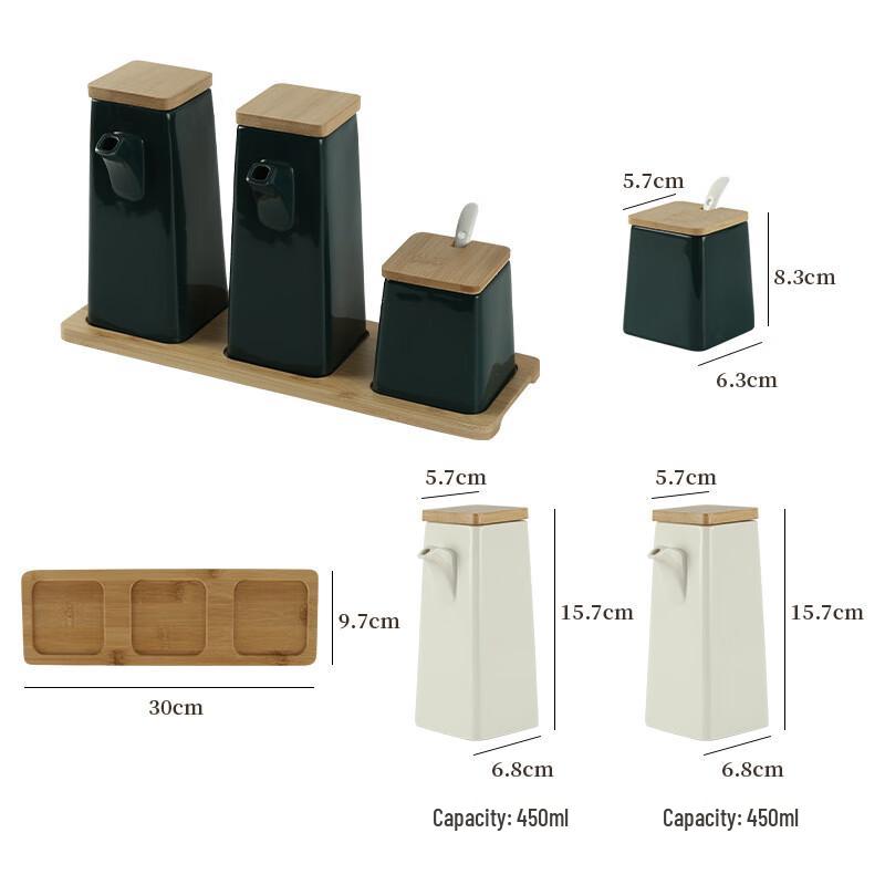 Qianxing Ceramic Condiment Dispenser Set