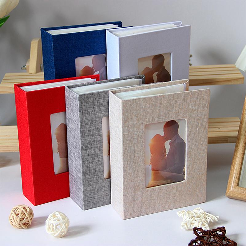 Photo Album 100 Pockets Photo Album 4X6 Photos Linen Cover Slip-In Picture Albums Diy Writable Photo Storage Children Growth
