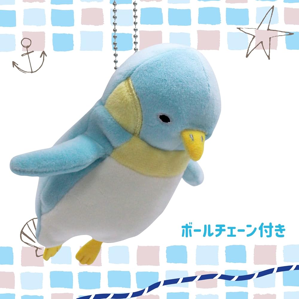 Shinada Global Mochi Series Mochi Pen Blue Mini 7x5x14cm Penguin Plush Toy