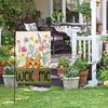Spring Summer Floral Garden Flag 12x18 Inch Vertical Double Sided Colorful Flowers Welcome Yard Decor Farmhouse Outdoor Burlap Flag