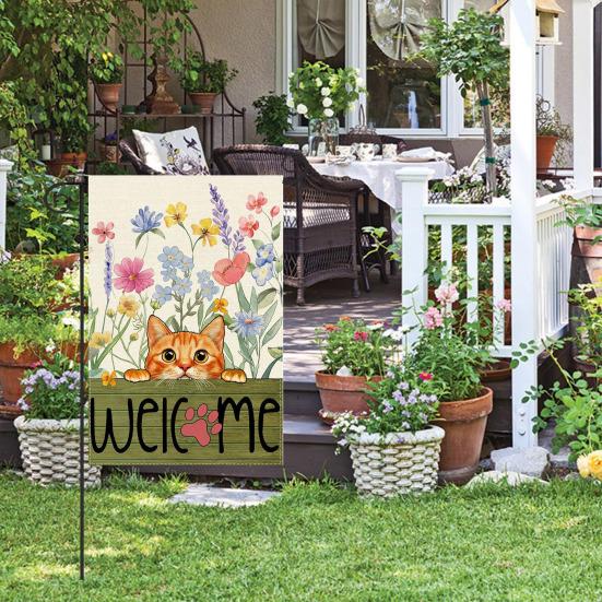 Spring Summer Floral Garden Flag 12x18 Inch Vertical Double Sided Colorful Flowers Welcome Yard Decor Farmhouse Outdoor Burlap Flag