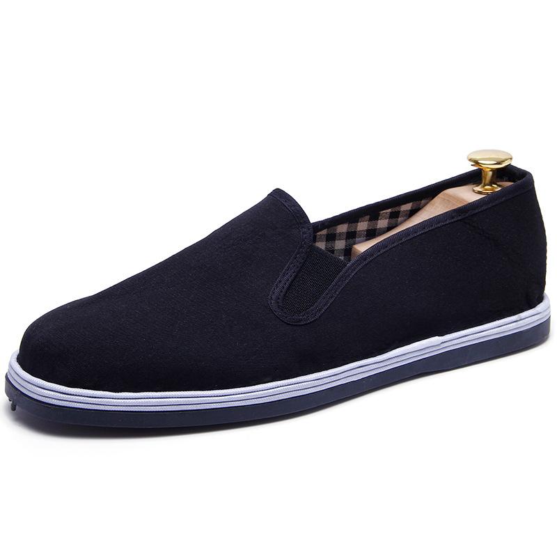 [Поддержка/] Старые пекинские матерчатые туфли, мужские туфли с одной педалью, подошва из говяжьих сухожилий, черные матерчатые туфли