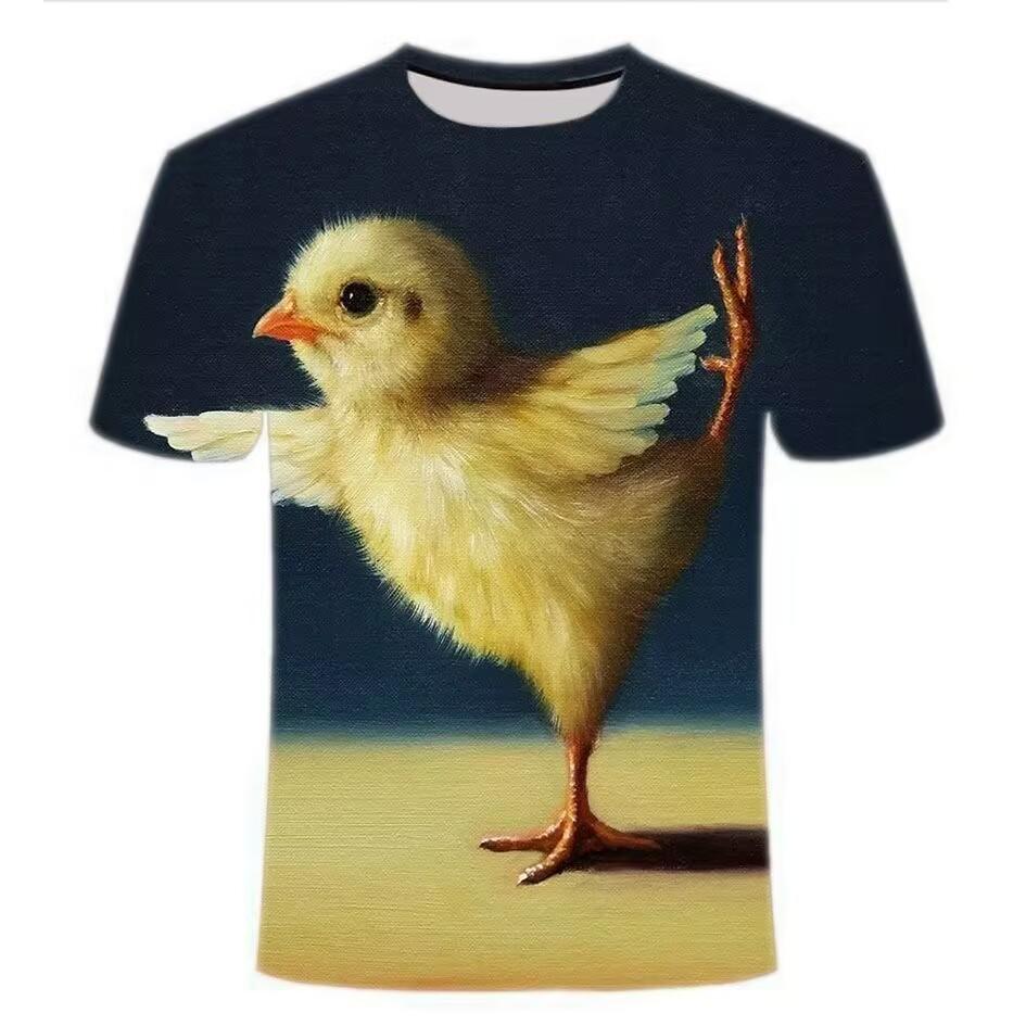 Лидер продаж, футболка с принтом Rooster Art Trend для мужчин и детей, повседневная одежда, модный уличный тонкий топ в стиле Харадзюку с 3d-принтом