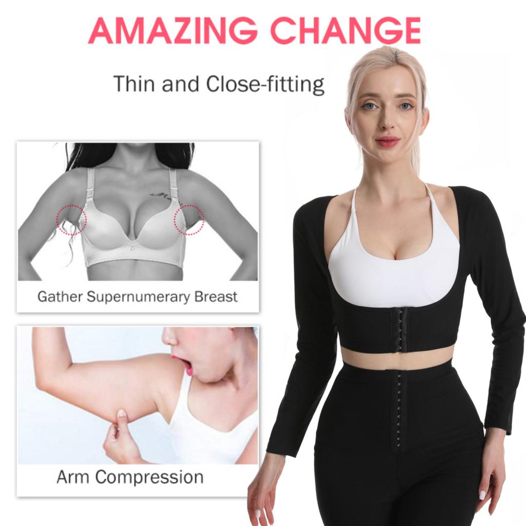 Женская футболка с длинными рукавами для похудения рук, полимерный спортивный жилет для сауны, майки для тренировок, корректирующее белье, триммер для рук, тренажер для талии, компрессионные рукава