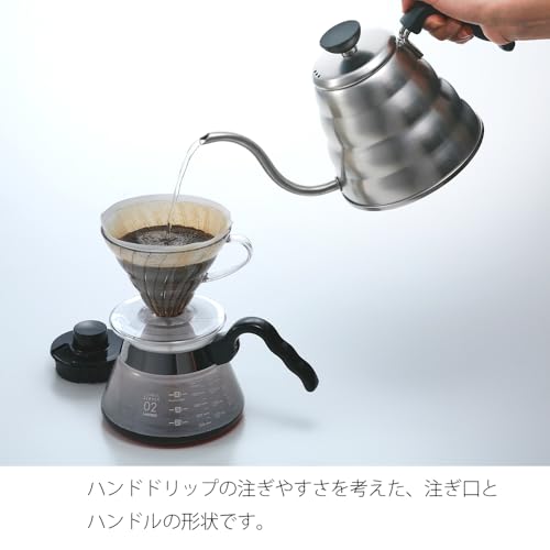 HARIO V60 Drip Kettle/Vono Practical Capacity 800mL Open Fire/IH Compatible Hairline Silver Made in Japan Present Gift Gift VKBR-120-HSV