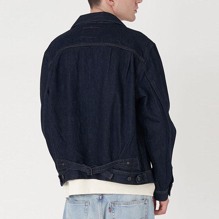 Levis FW22 Однотонная джинсовая куртка на пуговицах Мужская куртка Темно-синяя A2699-0002