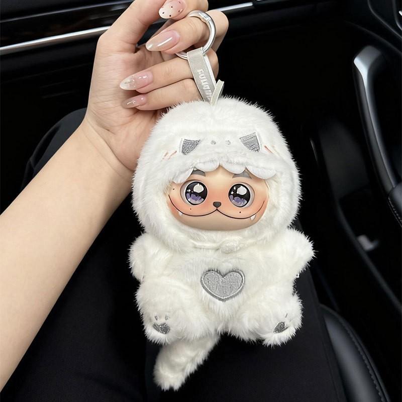 10cm Plush Dinosaur Outfit Set White Costume BJD Doll Clothes Only No Included