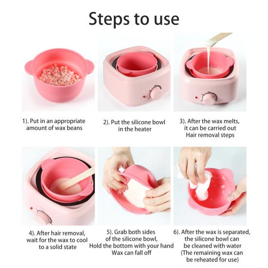 Силиконовый подогреватель воска с ручкой, антипригарный восковой горшок, чаша для удаления волос, нагреватель расплава воска, нагревательная машина, замена контейнера