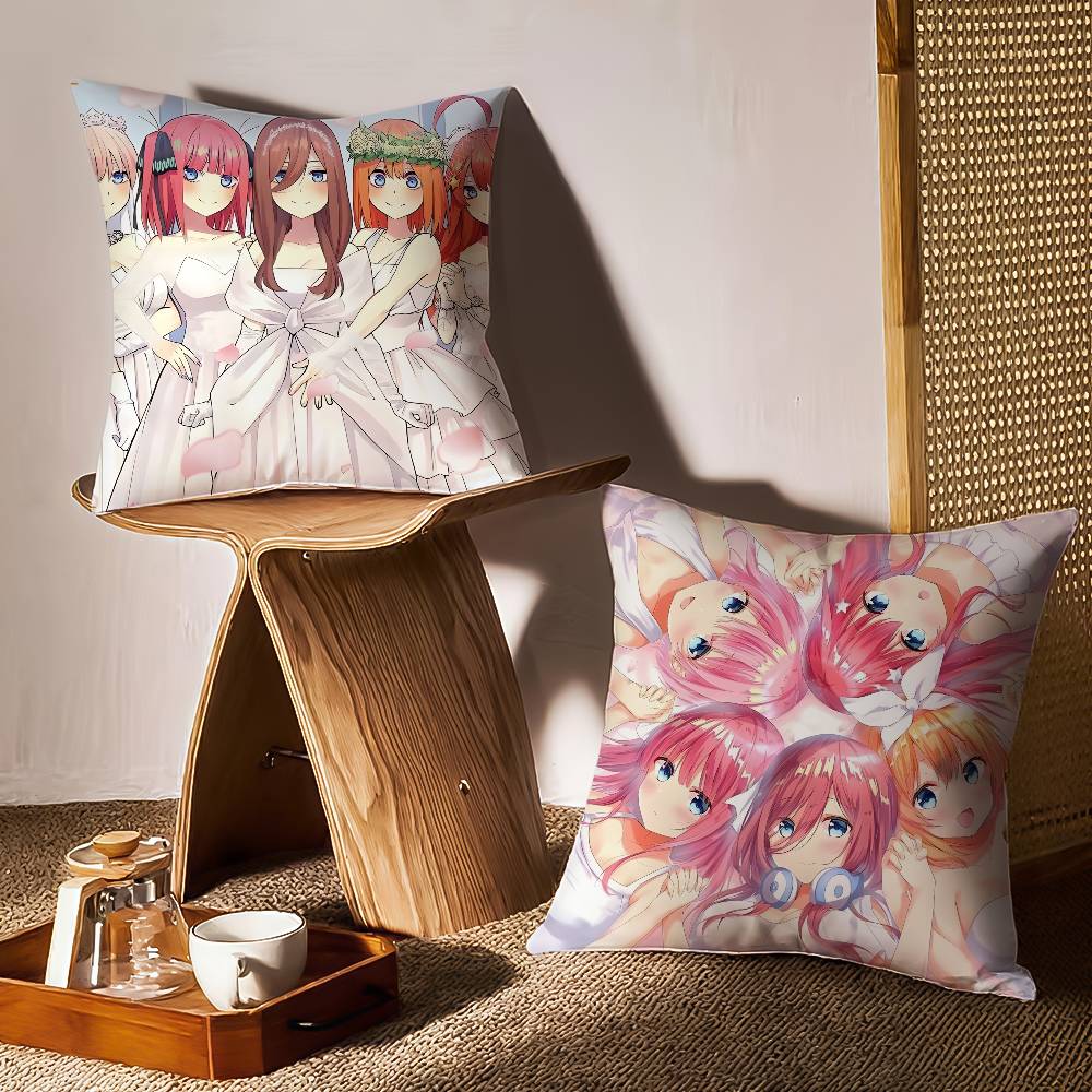 T-The Quintessential Quintuplets-MT Anime Pillow Case Printing Pillowcase Living Room Sofa Cushion Cover Bedroom Room Decor