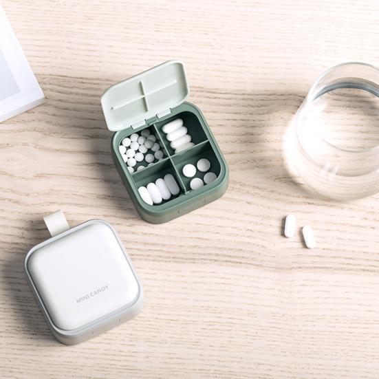 Портативный футляр для лекарств с 4 отделениями, ящик для хранения таблеток и таблеток, контейнер-органайзер