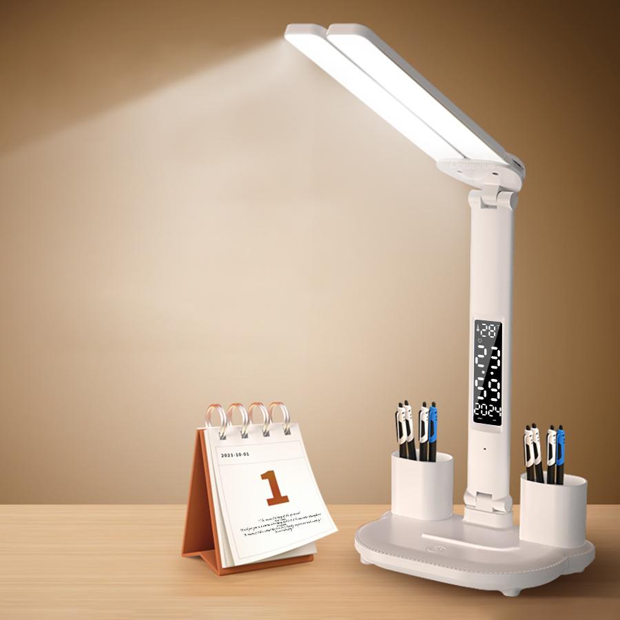 Светодиодная настольная лампа, 3 уровня, сенсорный ночник с регулируемой яркостью, USB перезаряжаемая защита глаз, складная настольная лампа для спальни, прикроватная тумбочка