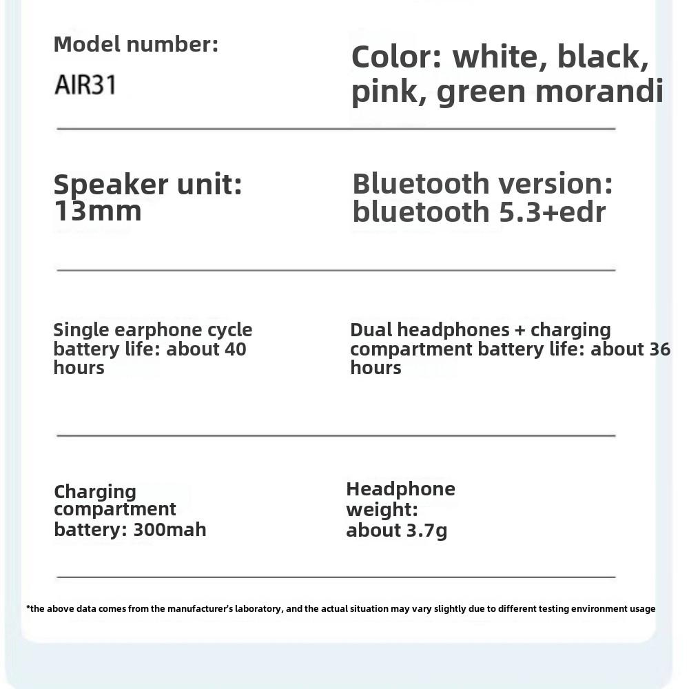 Bluetooth-наушники Прозрачные беспроводные внутриканальные наушники с шумоподавлением и цифровым дисплеем Спортивные наушники