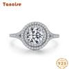 Tancise Classic 925 Sterling Silver Zircon Ring Ladies Jewelry Wedding Promise Party Gift