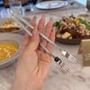 10PCS 3-toothed Dessert Cake Fork Extended Handle Afternoon Tea Fork Dinning Fork Salad Fork  Party