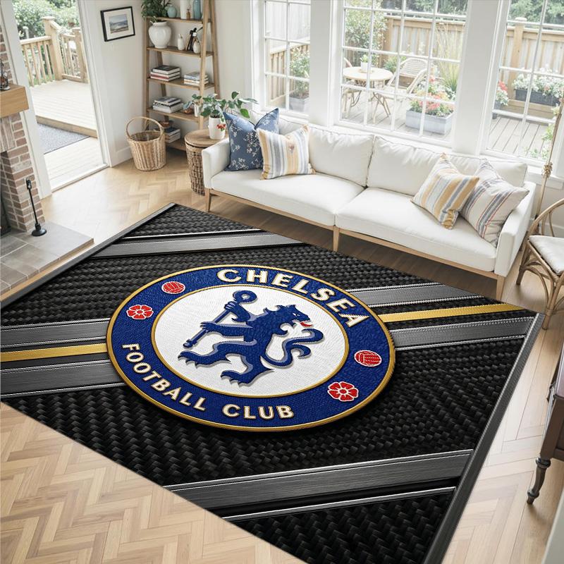 Дизайн Chelsea FC Хрустальный Велюровый Ковер Уютный Не?Нескользящий ковер с принтом для спальни, гостиной, прихожей