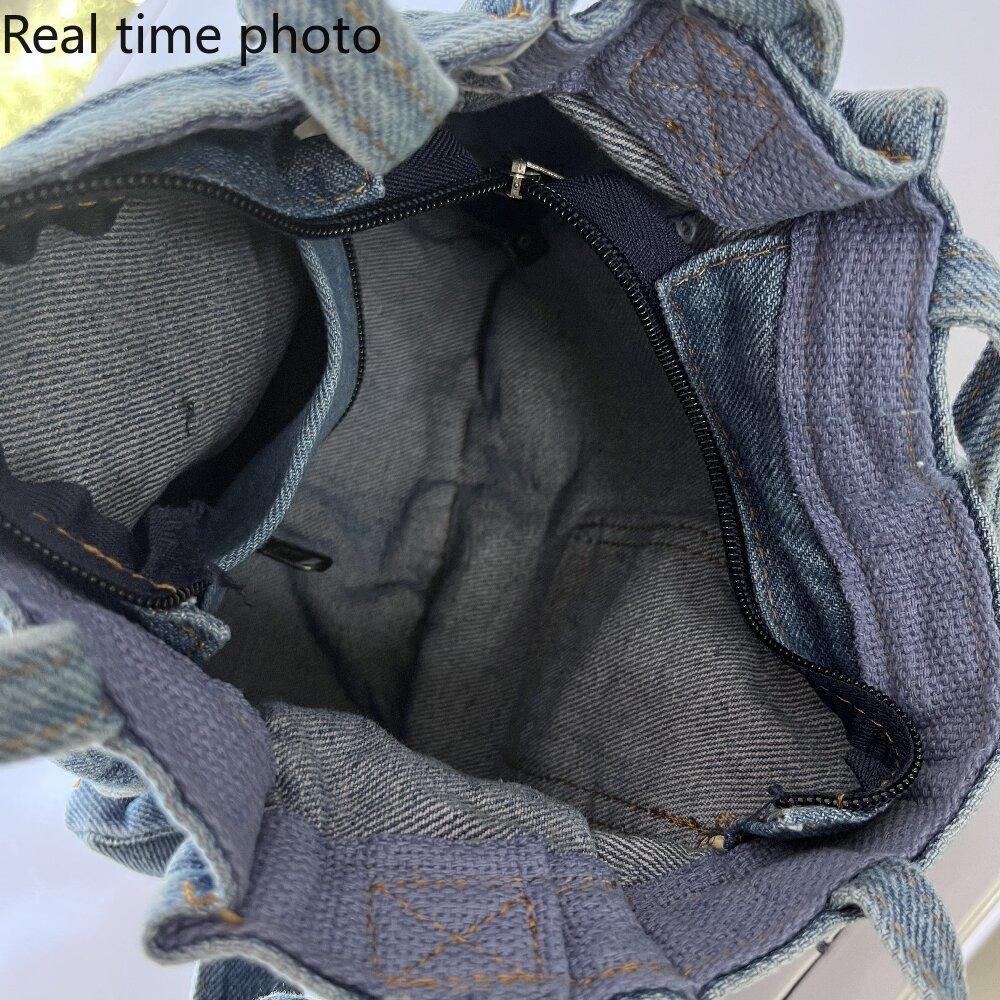 Женская сумка через плечо, Япония и Южная Корея, изысканная джинсовая сумка из стираного денима, художественный стиль, индивидуальность, креативность, портативная сумка, сумка через плечо